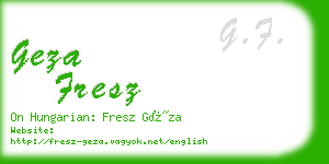 geza fresz business card